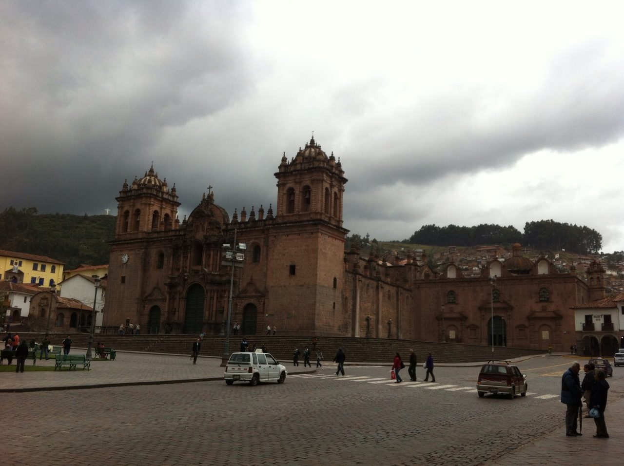 Streets around the Plaza de Armas in Cusco, where taxis and walking get you around town