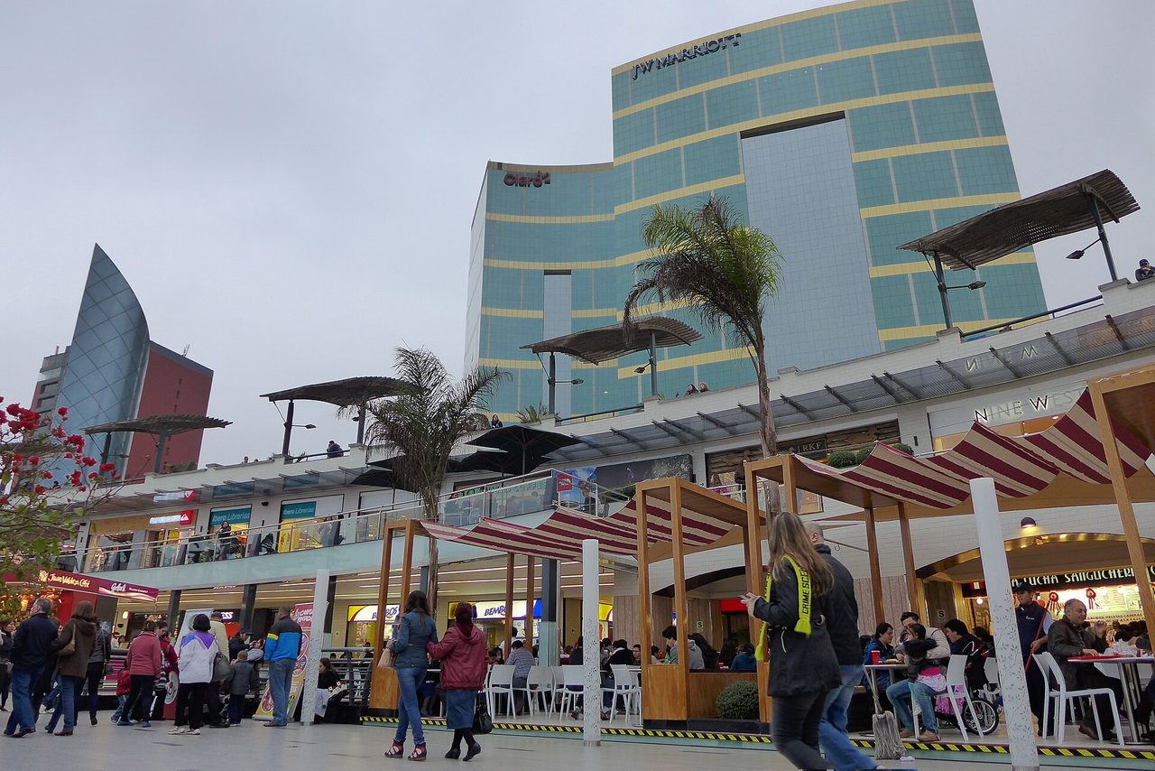 Hotels above Larcomar in Miraflores, Lima