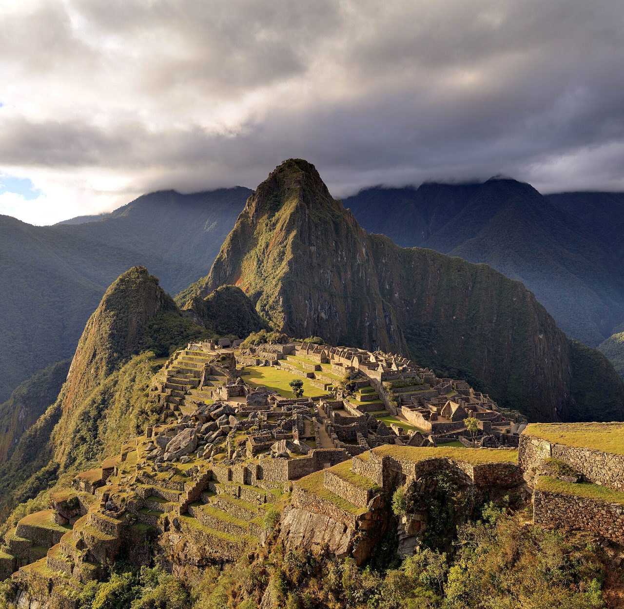 Machu Picchu, Peru's most famous Inca citadel, with Huayna Picchu behind