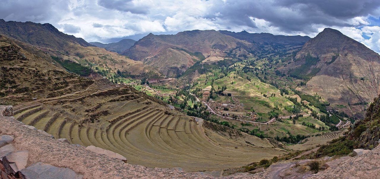Inca agricultural terraces in Peru's Sacred Valley