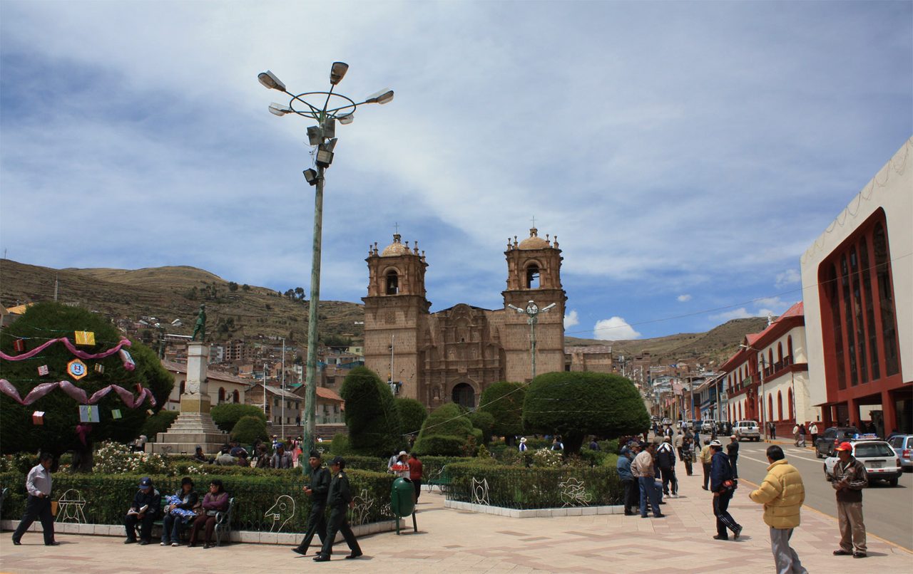 Puno Cathedral on the Plaza de Armas, Puno, Peru