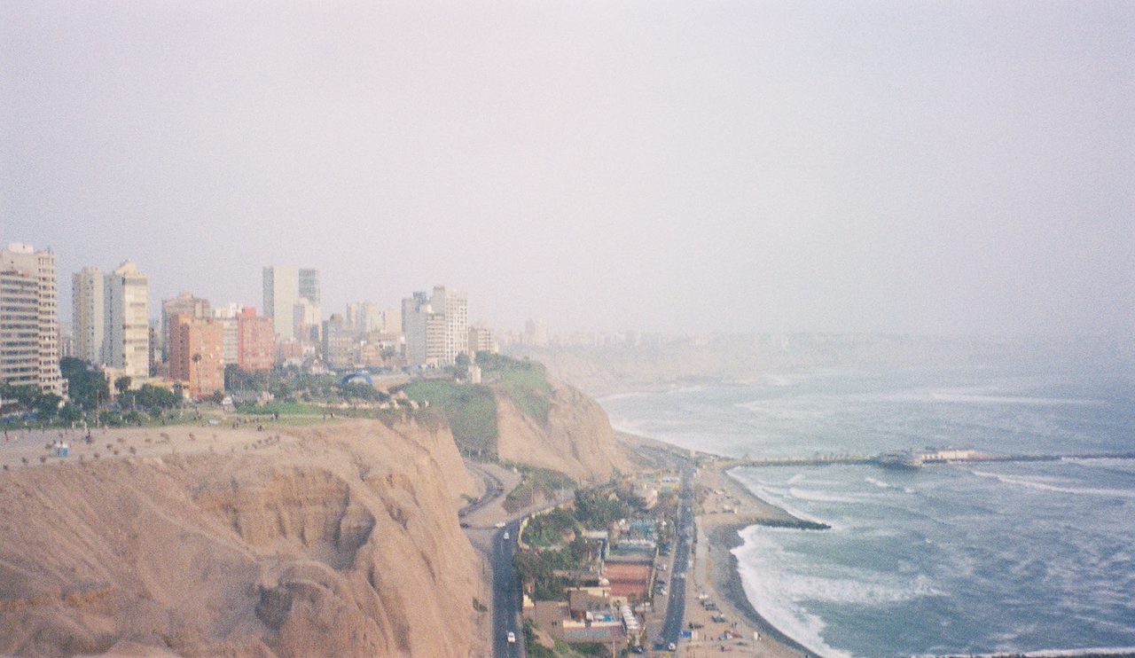 The Costa Verde coastline below Lima's Miraflores cliffs