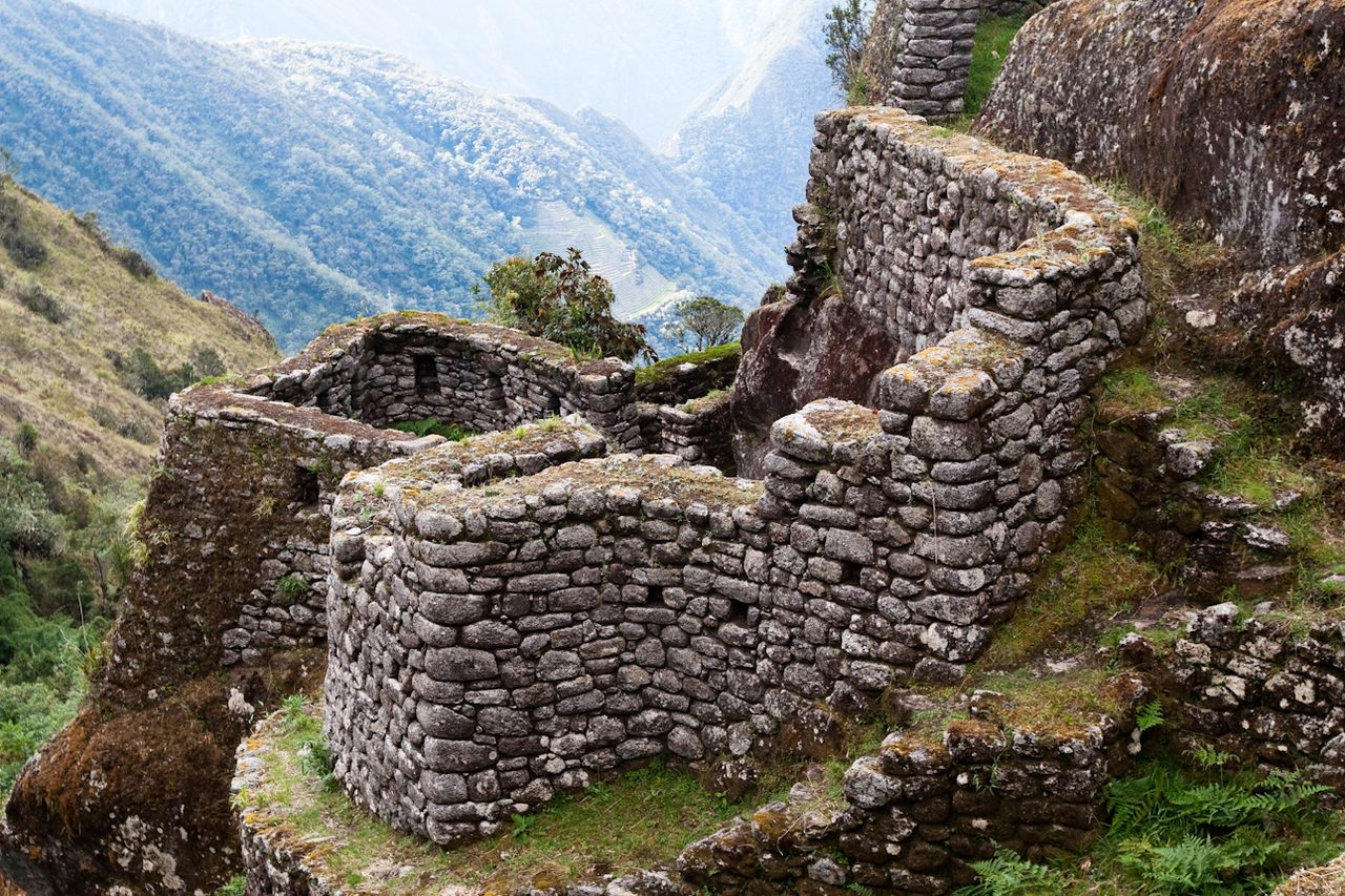 The cloud-level Inca ruins of Phuyupatamarca along the Inca Trail