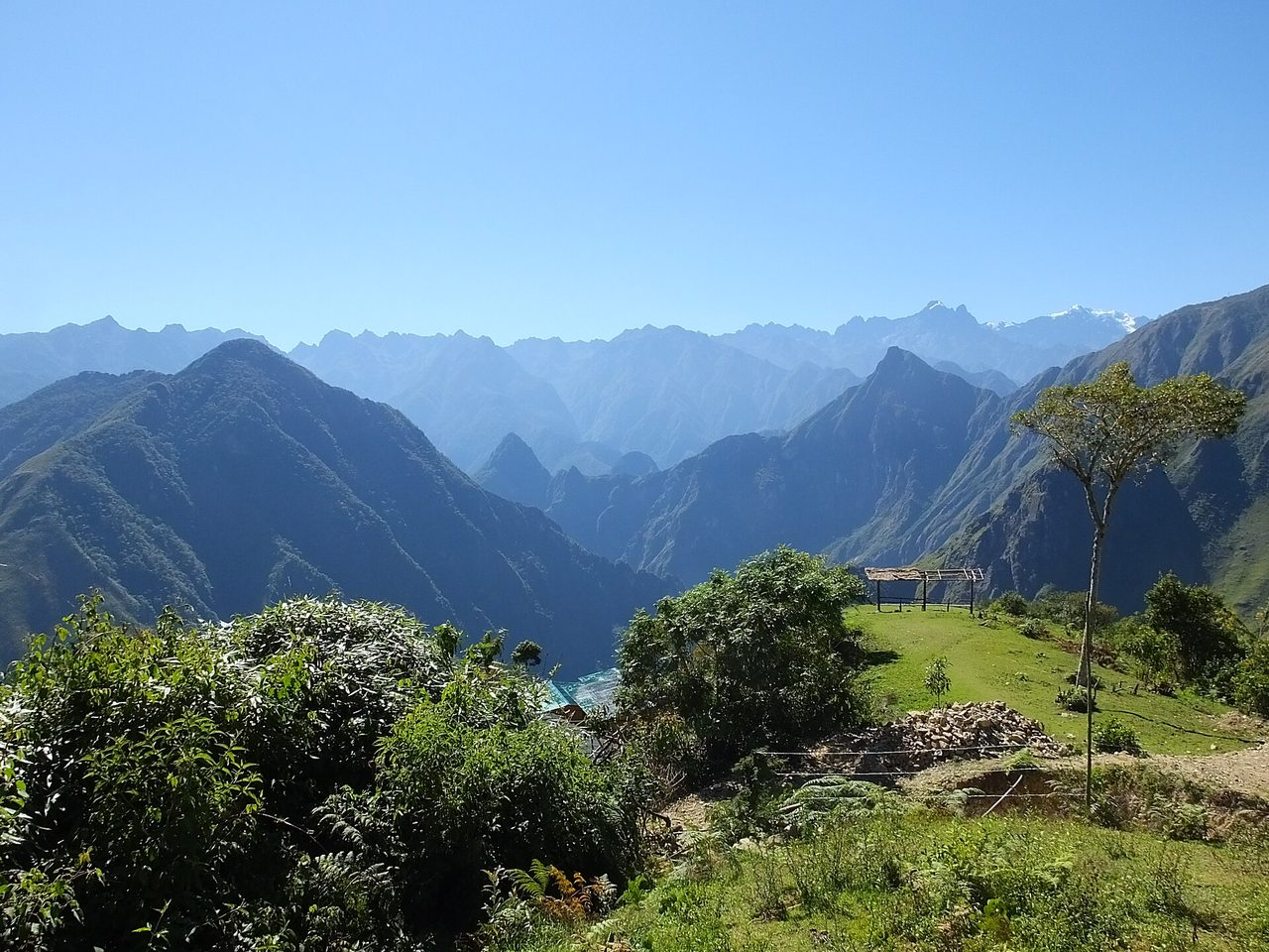 Ridge after ridge of the Vilcabamba range seen from the Salkantay trekking route above the Urubamba valley