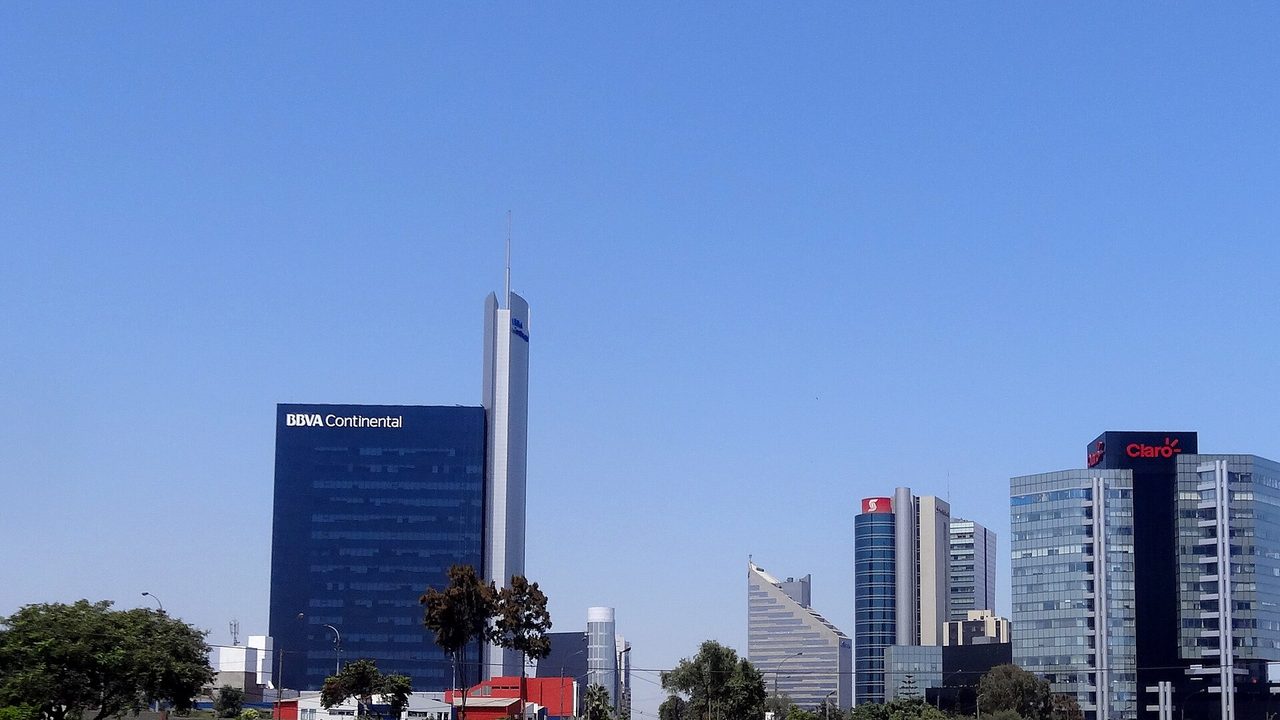 The San Isidro skyline in Lima, with the BBVA Continental and Scotiabank towers